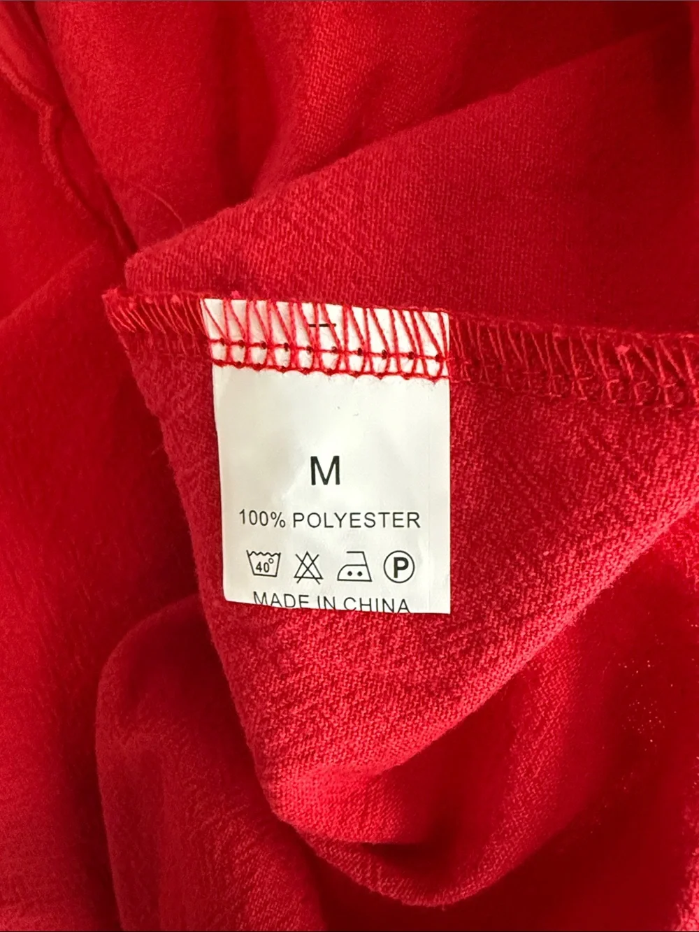 Red Sleeveless Scalloped-Edge Mini Dress